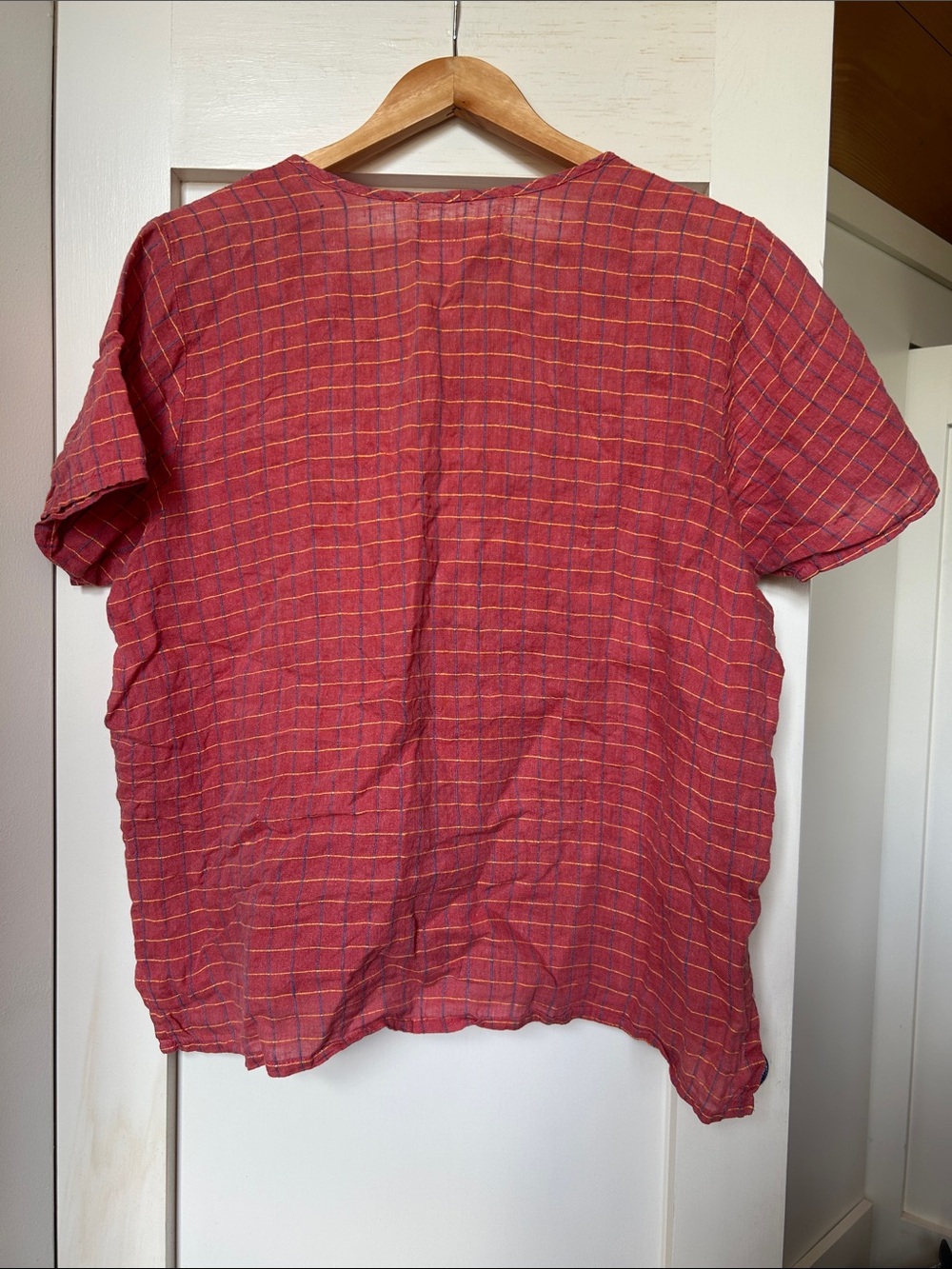 FLAX linen tee windowpane check - Picture 2 of 5